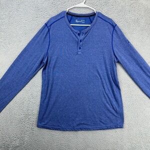 Under Armour HeatGear T-Shirt‎ Adult XL Blue Fitted Henley Activewear Tee Mens